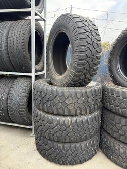 Used 37x12.50R20 Mickey Thompson mud tires available with installation we finance