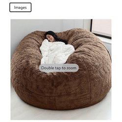 Home Sponge Bed Bean Bag Chair Cover Slipcover Double Bedroom Balcony Large Couch Round Soft Fluffy Cover No Fillings Only Cover