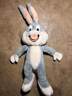 vintage 1991 Warner Bros. Bugs Bunny plush toy with wire legs