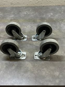3 in. Swivel Plate Caster Wheels, Heavy Duty Polyurethane Plate Casters (4-Pack)