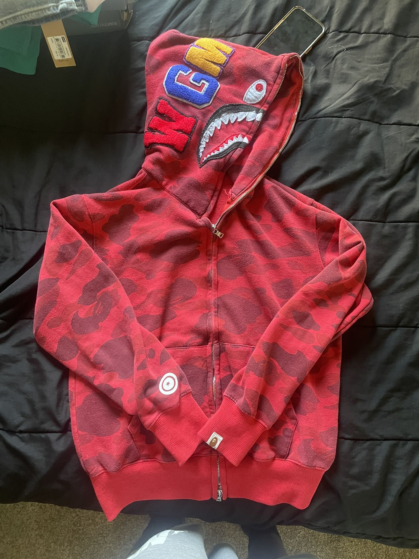 “REP” Red Bape Hoodie Size M Fits Small