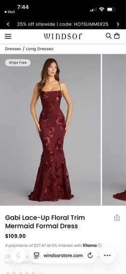 Windsor floral trim mermaid dress