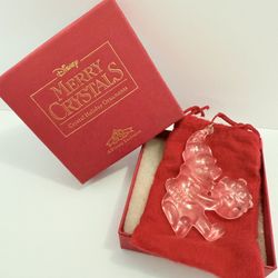 Vintage Winnie The Pooh Crystal Christmas Ornament 