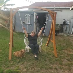 Outside Wooden Single Swing