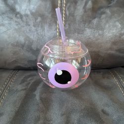 New Eyeball Plastic Drink Cup With Straw Halloween