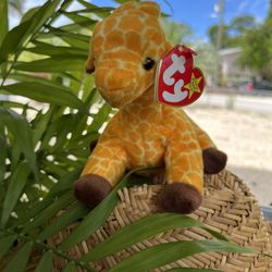 TY Beanie Baby- Twigs the Giraffe 1995 Plush Toy with Tags PE Pellets- Retired