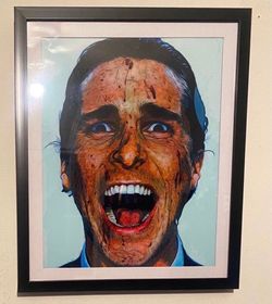 American Psycho Custom Art Piece Patrick Bateman with black frame