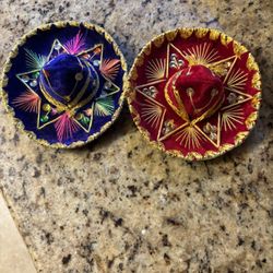Pair Of Decorative Mini Sombreros 