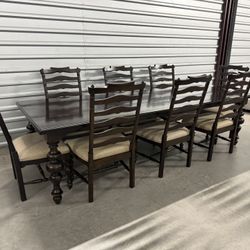 Dark Brown Dining Table With 8 Chairs