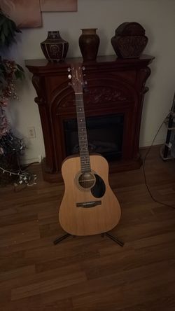 Acoustic Dreadnought Guitar on Stand