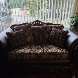 Sofa And Love Seat (Jupiter-gold and brown)