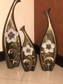 Gold Vases Decor 4 Pieces
