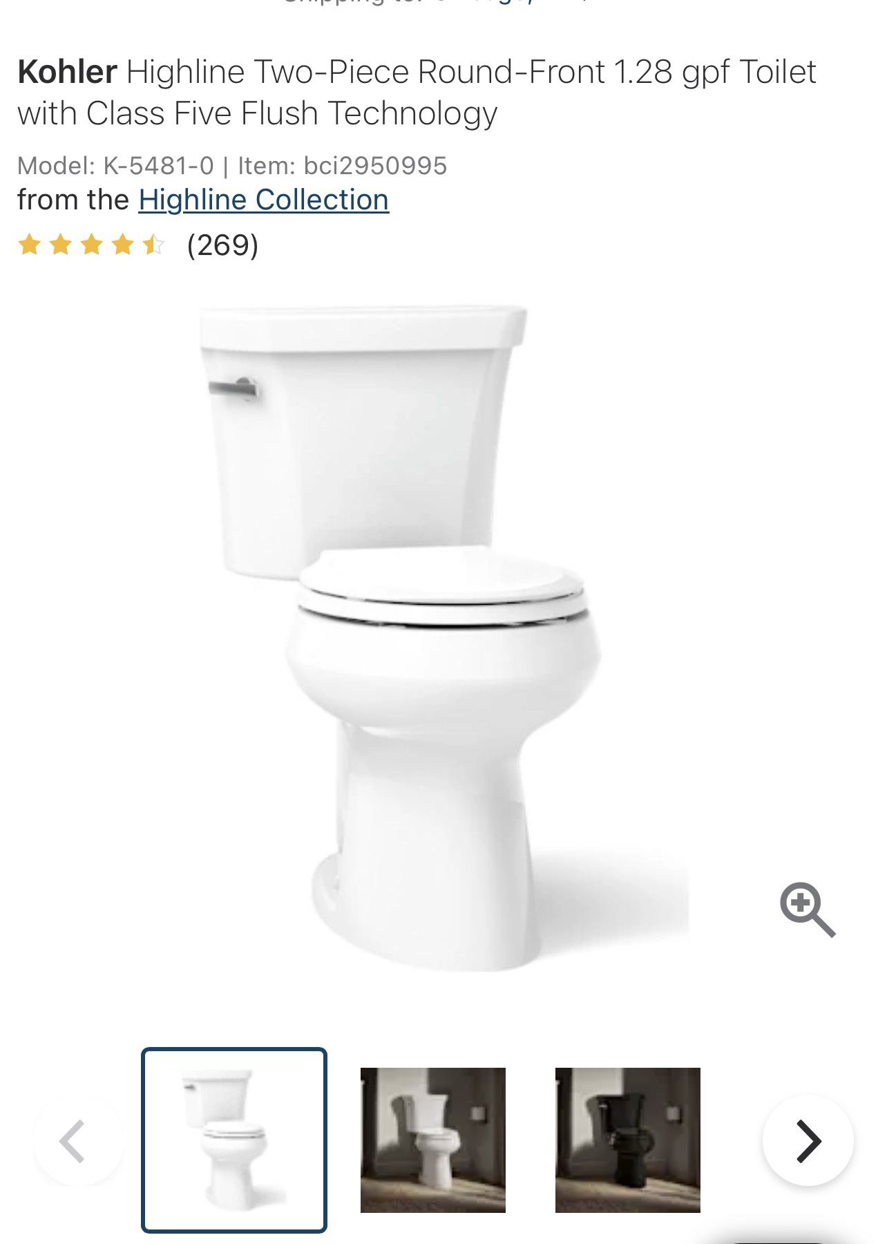 Kohler Round Toilet