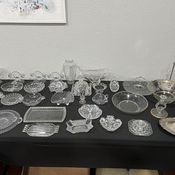 Vintage glass, pottery, and porcelain. Over 100 pieces.