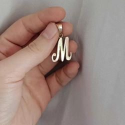 Gold Letters 10kt Gold Hand Made Pendants