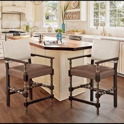 Lue Bona Linen Fabric  Barstools