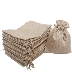 Set Of 25 5x7 Burlap Bags w/ Drawstrings