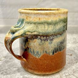 Large Multicolored Stoneware Mug