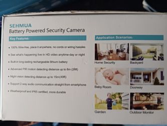 Sehmua Battery Powered Security Camera  Thumbnail