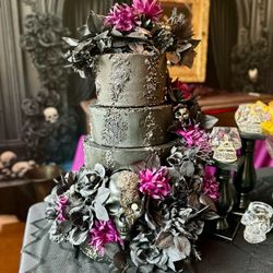Decorative Tiered Wedding/Halloween Cake