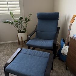 Ikea POANG Armchair and Ottoman