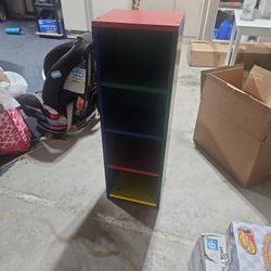 Solid Wood Kids Upright Shelf Multicolor