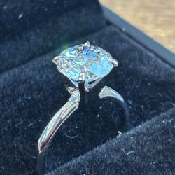 New 2.51 Carat Round Diamond Engagement Ring 14k White Gold