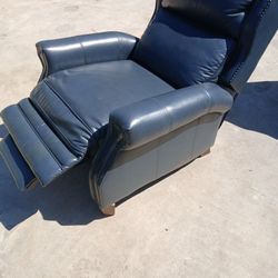 Blue Leather Recliner Sofa 