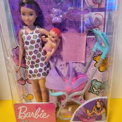 Barbie Doll And Baby Skipper And Accessories 