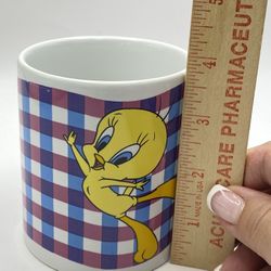 VTG Tweety Bird Warner Brothers Looney Tunes Gibson Gingham & Hearts ~ “Have A Tweet Morning”Mug 