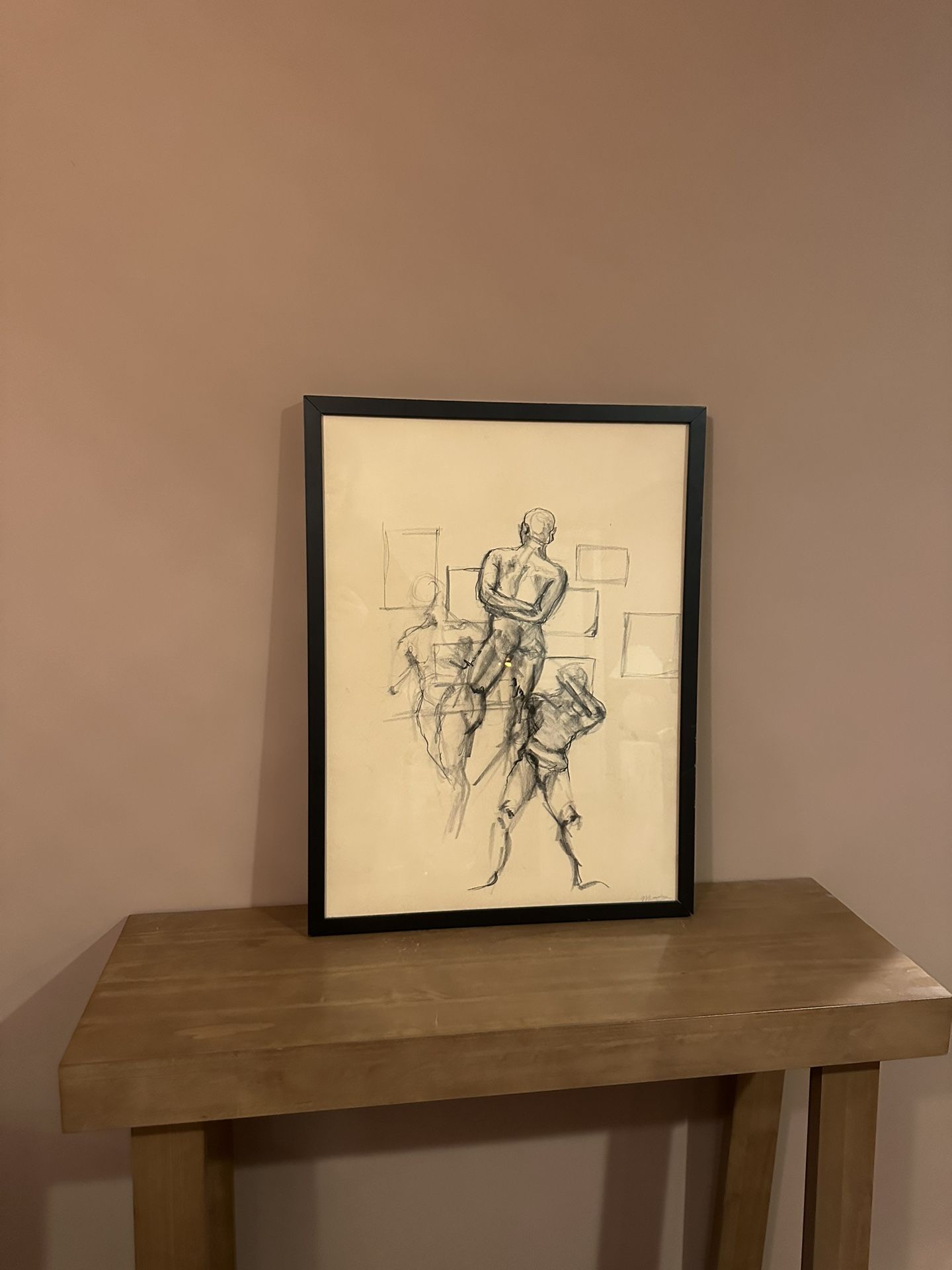 Large Charcoal Sketch Art Piece