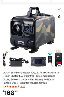 VEVOR 8KW Diesel Air Heater 12V/24V