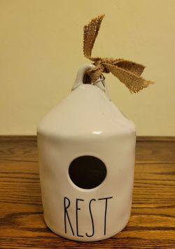 Rae Dunn "REST" Ceramic Birdhouse