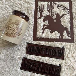 Metal decoration Cowboy  4 piece set 🐴🤠✨ 