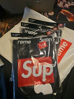 Supreme x Hanes thermal pants bones (black)