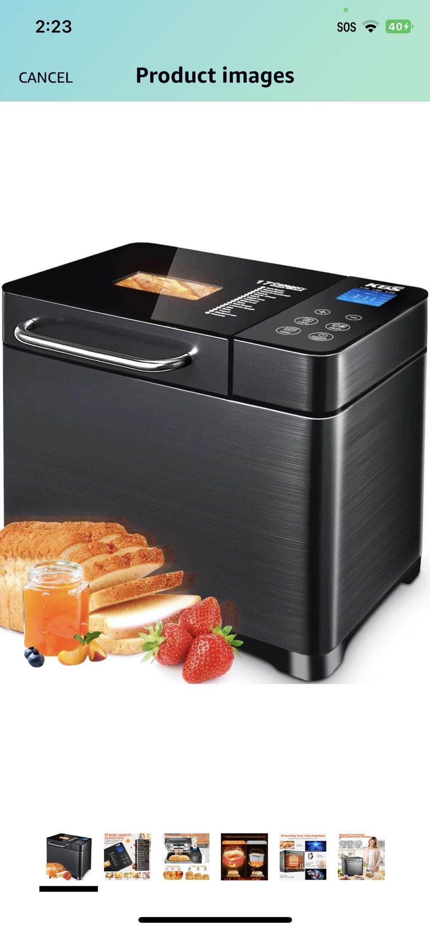 KBS 17-in-1 Bread Maker-Dual Heaters, 710W Bread Machine Stainless Steel with Gluten-Free, Dough Maker,Jam,Yogurt PROG, Auto Nut Dispenser,Ceramic Pan