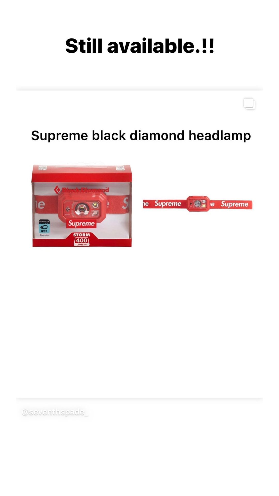 Supreme black diamond storm 400 head lamp