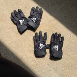 2 Pair ADIDAS baseball Gloves (Kids Small)