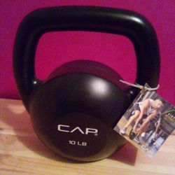 10 Lbs Black Vinyl Kettlebell Weight 