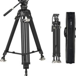 SmallRig AD-100 FreeBlazer Heavy-Duty Carbon Fiber Tripod System, 78" Video Tripod with One-Step Locking System, 360° Fluid Head and Dual-Mode Quick-R