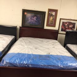 New Queen Size Sleigh Bed With Mattress And Boxspring Included 