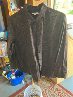Chico's Brown Animal Print Button-Up Shirt