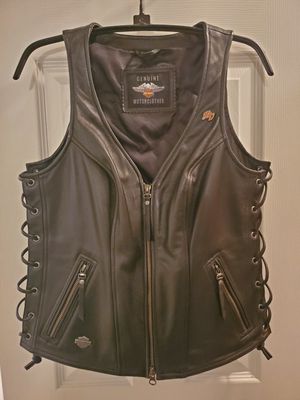 Photo Harley Davidson Leather Vest Brand New