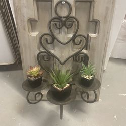 Rustic Wall Decor With Faux Succulents 