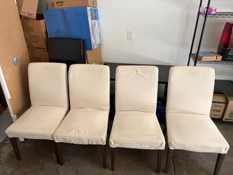 4x IKEA Henriksdal Chairs with beige covers