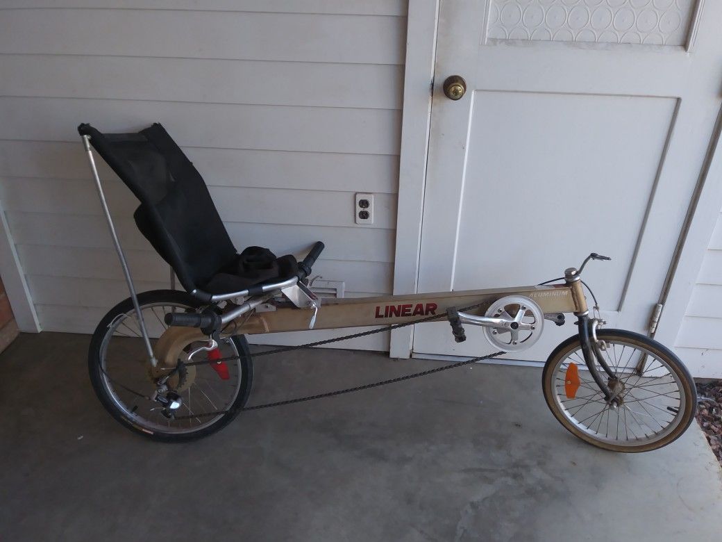 Linear recumbent bike