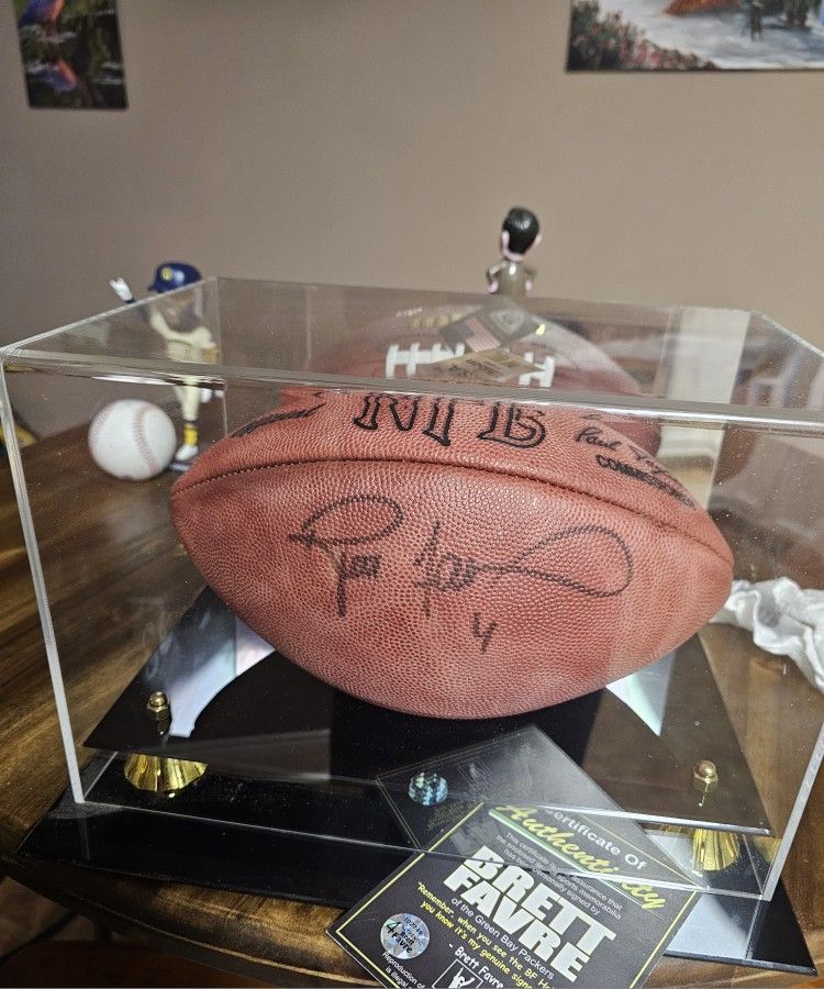 Autographed Brett Favre Full Sized Football