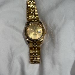 Rolex President Datejust 18K Yellow Gold Champagne Date Adjust