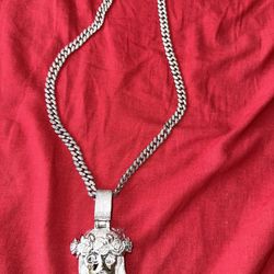 24” VVS Moissanite Cuban Link/Jesus Pendant Combo