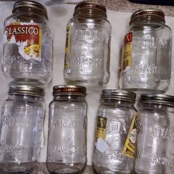 Set Of 7 Mason Jars 24-32 Ounces